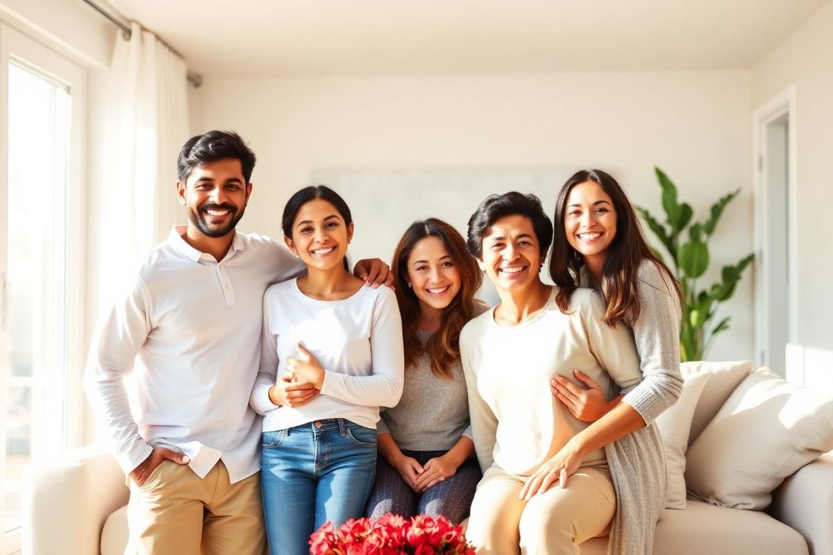 Familia protegida por un seguro personal